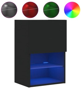 837031 vidaXL ТВ шкаф с LED осветление, черен, 40,5x30x60 см