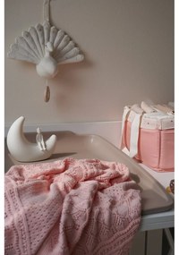 Сиво-розово плетено бебешко одеяло от органичен памук 80x100 cm Sorbet – Cam Cam Copenhagen