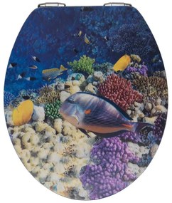 Тоалетна седалка с 3D изображение и лесно затваряне Bellevue, 44,5 x 38 cm Fish - Wenko