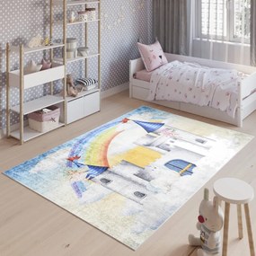 Детски килим с мотив на приказен замък Ширина: 160 см | Дължина: 220 см