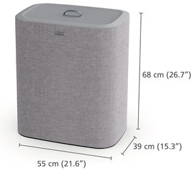 Кош за пране от сив плат 90 l Tota Trio - Joseph Joseph