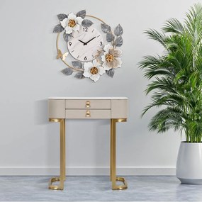 Бежова/ в златист цвят конзолна маса с плот от имитация на мрамор 40x70 cm Beauty – Mauro Ferretti