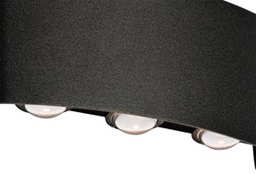 Външна стенна лампа черна с LED 6-светлина IP54 - Silly