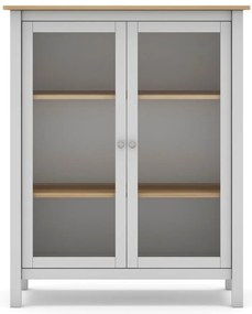 Витрина от бяла/естествена борова дървесина 90x110 cm Misti - Marckeric