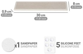 Бежова тавичка за оттичане за съдовете от диатомична глина 30x8 cm Damon – Wenko