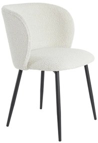 Бял тапициран трапезен стол Elyna – Light &amp; Living