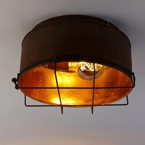 Индустриален таванен аплик ръждиво кафяв 35 см - Barril