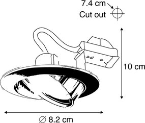 Смарт вграден прожектор меден, накланящ се, вкл. Wifi GU10 - Edu