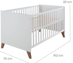 Детско креватче в бял и естествен цвят 70x140 cm Ole – Roba