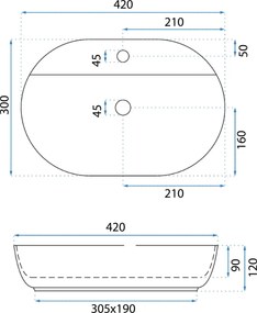 Умивалник за плот REA Aura 42