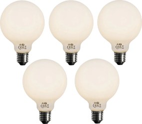 Комплект от 5 E27 димируеми LED крушки Опал G95 5W 450lm 3000K