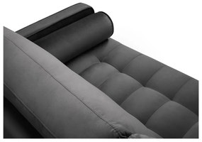 Тъмно сив диван от кадифе , 219 см Santo - Milo Casa