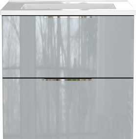 Сив гланцов стенен шкаф за мивка 61x61 cm Celano – Germania