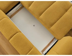 Сгъваем/с място за съхранение ъглов диван в цвят горчица (десен ъгъл) Fuji – Bobochic Paris