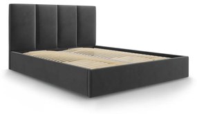 Тъмно сиво кадифено двойно легло , 160 x 200 cm Juniper - Mazzini Beds