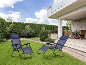 Шезлонг тъмно синьо