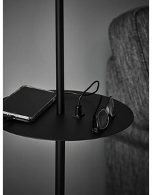 Черна свободностояща лампа с отделение за съхранение Linear - Markslöjd