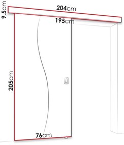 Плъзгаща се врата Fala -Begge-Length: 76 cm
