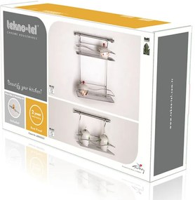ЕТАЖЕРКА TEKNO TEL MG-042 , 2нива , с релса , хром