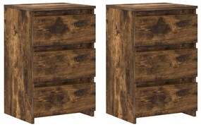 815172 vidaXL Нощни шкафчета 2 бр опушен дъб 40x35x62,5 см инженерно дърво