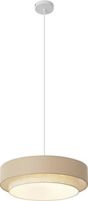 Модерен висящa лампa бежовa с естествен 50 см 3-светлини - Drum Duo
