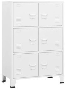 339629 vidaXL Индустриален скрин за съхранение, бял, 75x40x115 cм, метал