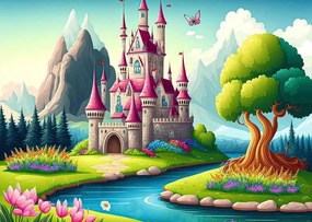 14861 - Детски тапет замък и река