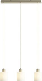 Scandinavische hanglamp beige met wit glas 3-lichts - Wisp