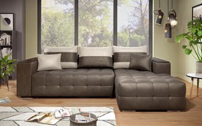 Разтегателен ъглов диван с подлакътник етажерка Мелвин S