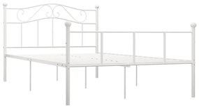 284518 vidaXL Рамка за легло, бяла, метал, 120x200 cм