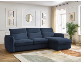 Тъмносин разтегателен ъглов диван (променлив) Achille – Bobochic Paris