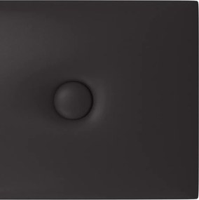 Стенни панели Maxine, 12 бр, черни, 60x15 см, изкуствена кожа, 1,08 м²