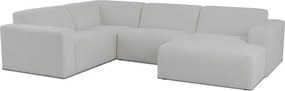 Бял ъглов диван от букле ("U" форма) Roxy – Scandic