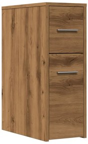 855285 vidaXL Тесен скрин за баня с колелца, дъб артизан, инженерно дърво