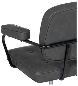 Антрацитен офис стол от имитация на кожа – Ixia