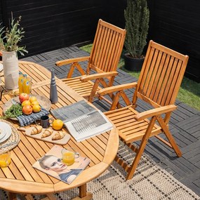 Градинска разтегателна маса Vanamo от евкалипт 150 - 200 x 100 x 74 cm