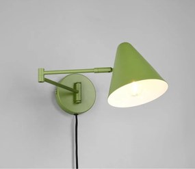 Зелена стенна лампа с огъваща се структура за контакт ø 15 cm Cosima – Trio
