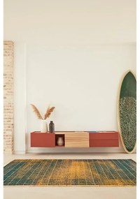 Масичка за телевизор в цвят тухла и естествен дъб 180x45 cm Otto - Teulat