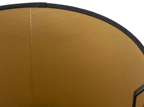 Черен памучен абажур със златен интериор 25/20/16