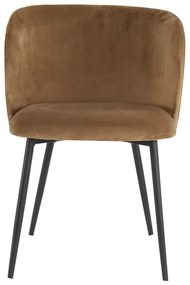 Кафяв кадифен стол за хранене Elyna - Light &amp; Living