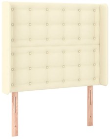 3119660 vidaXL Горна табла с уши, кремава, 93x16x118/128 см, изкуствена кожа