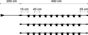 Свързващи се черни гирлянди с щепсел 18 м вкл. E27 P45 30 лампи IP44 - Lubber