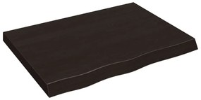 3156424 vidaXL Плот за маса тъмнокафяв 80x60x(2-6) см обработен масивен дъб