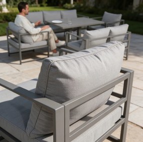 Просторен градински комплект XL-NM-2011 - сив + сиви възглавници