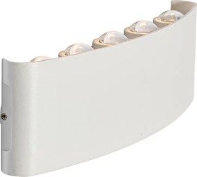 Външна стенна лампа бяла с LED 10-светлина IP54 - Silly