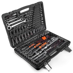 Комплект от 163бр. 1/2", 1/4", 3/8" гаечни ключове CrV Professional
