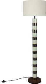 Подова лампа с текстилен абажур в тъмнокафяв и светлозелен цвят (височина 143 cm) Vertigo – Dutchbone