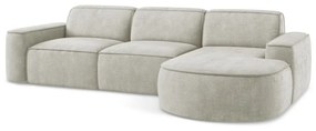 Кремав шенилов ъглов диван (десен ъгъл) Omao – Makamii