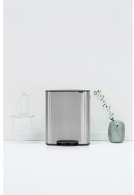 Кош за боклук Brabantia Bo Pedal 1003192, 2x30 л, Плавно затваряне, Противоплъзгаща основа, Устойчив на пръстови отпечатъци, Инокс/мат
