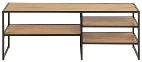 Черна/естествена маса за телевизор от декор от дъб 120x46 cm Seaford – Actona